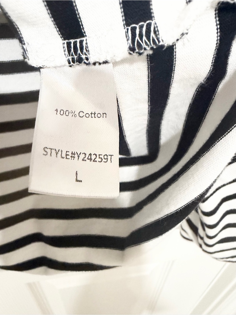 Tuckernuck Black White Breton Stripe Long Sleeve Top Coastal Preppy Large - Picture 4 of 7